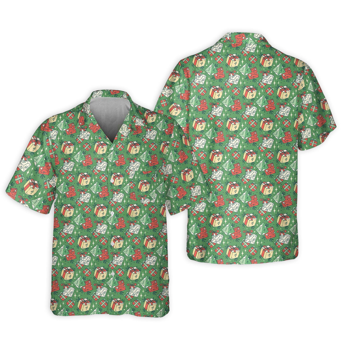 Fantasy Role Dice Hawaiian Shirt Collar And Front View For Vacation Style