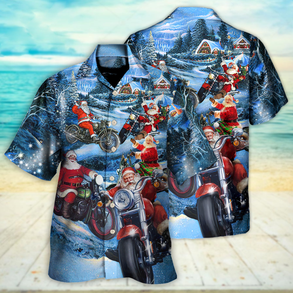 Festive Christmas Driving Town Hawaiian Shirt For Beach Parties And Weekend Getaways