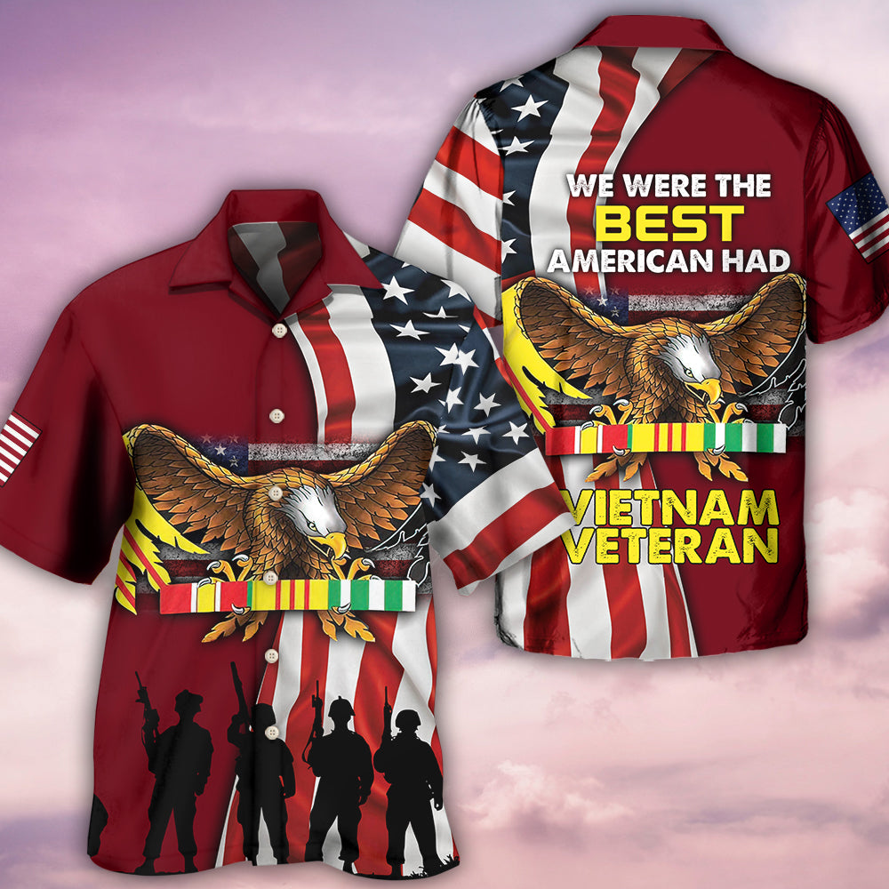 Veteran Vietnam Hawaiian Shirt Pattern Detail For Vacation Travel And Daily Wear