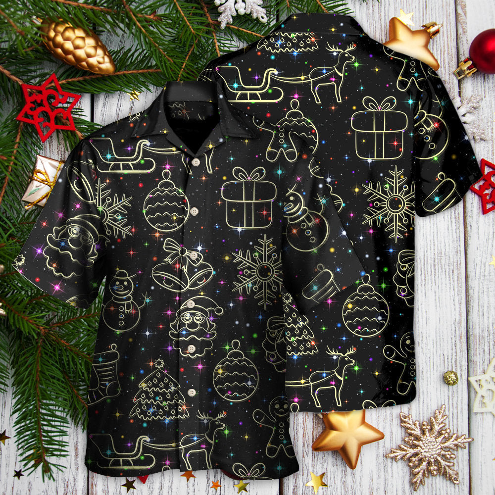 Neon Christmas Light Hawaiian Shirt Design View For Weekend Trips