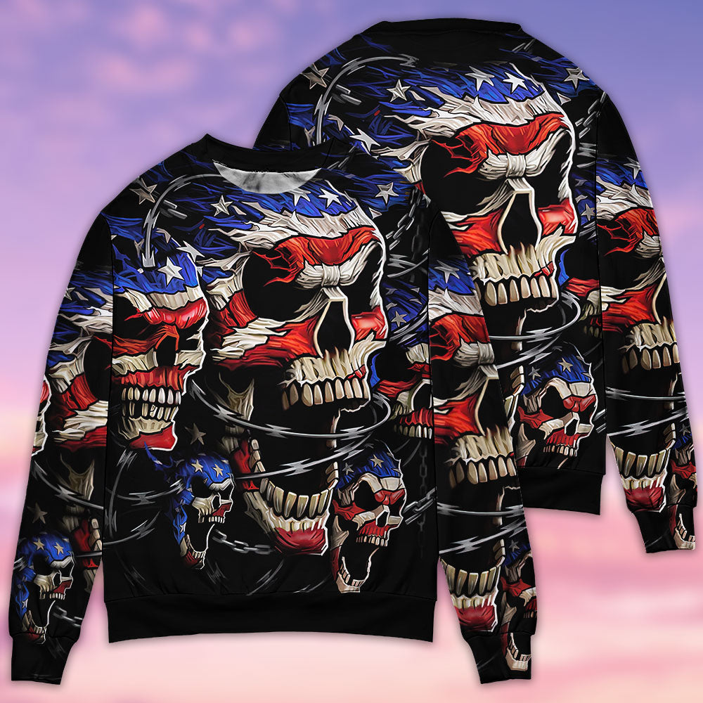 Skull America Sweater For Halloween Events Weekend Outings And Creative Gift Giving