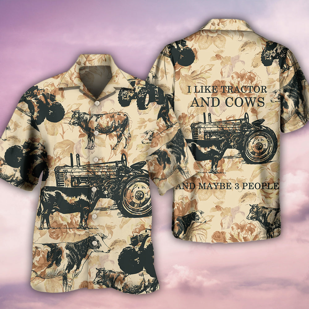 Tractor Cow Hawaiian Shirt For Beach Parties And Weekend Getaways