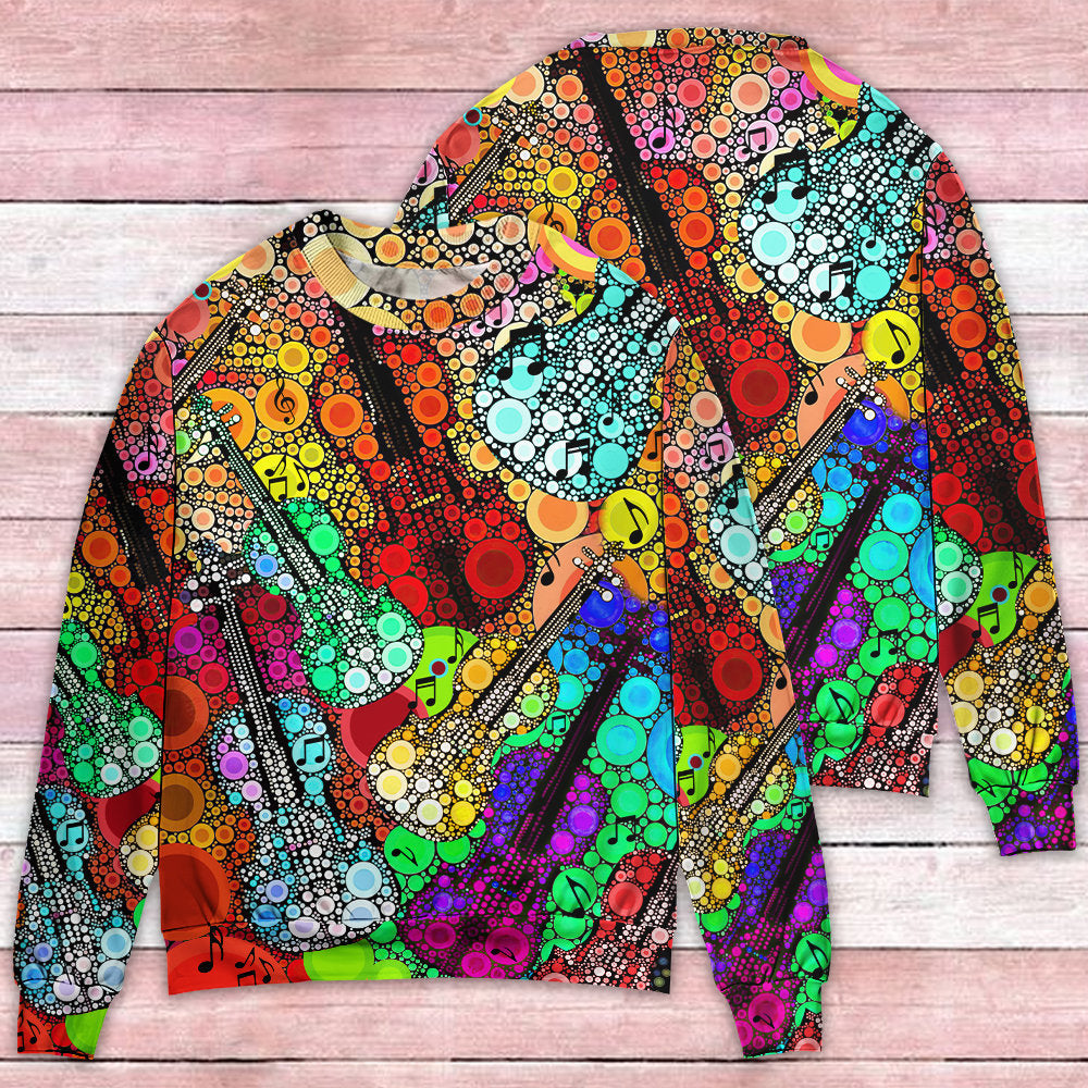 Guitar Scroll Bubble Colorful Sweater For Holidays Parties And Comfortable Everyday Wear