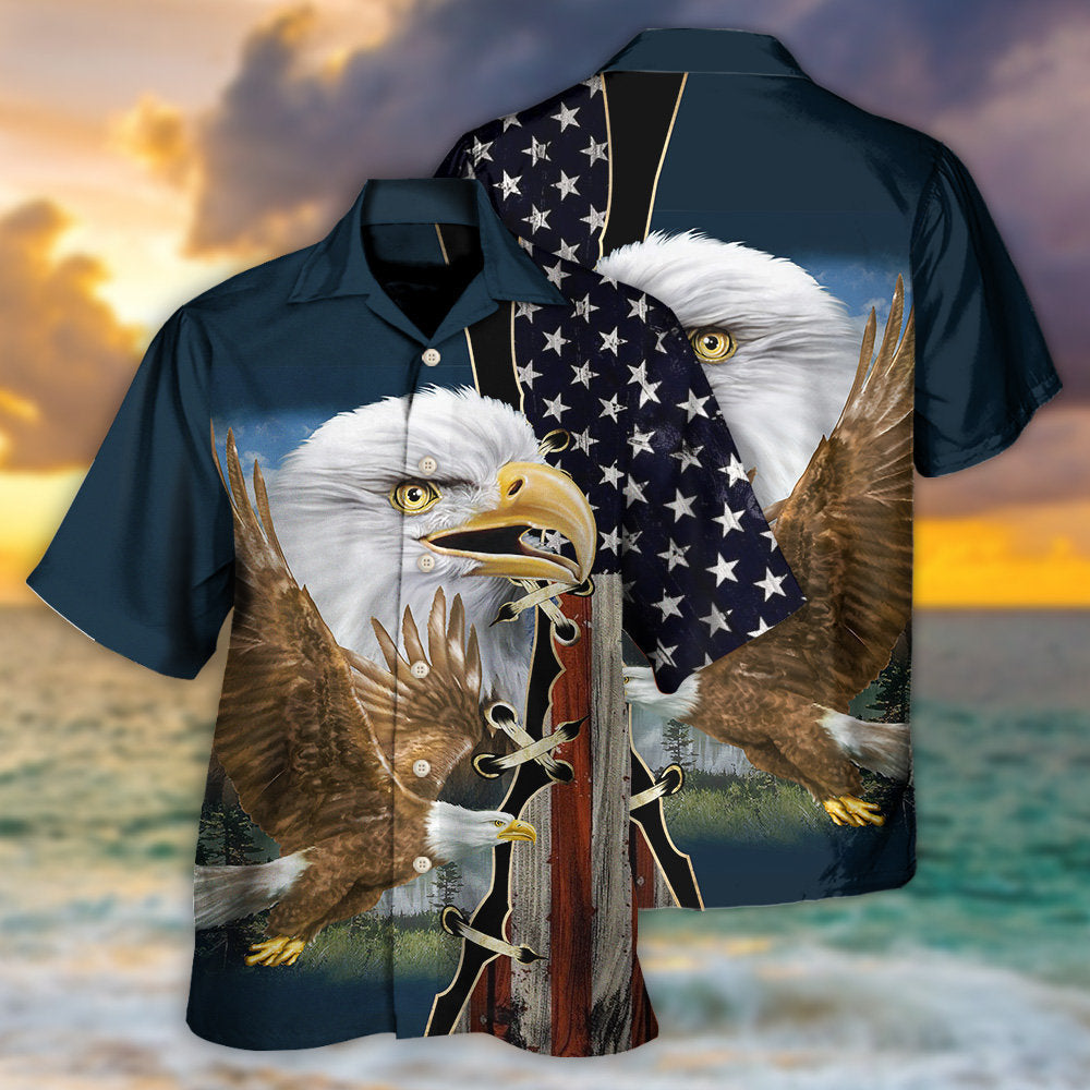 Eagle American Wildlife Faith Hawaiian Shirt For Poolside Relaxation And Sunny Getaways