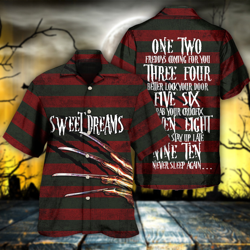Dreamy Halloween Sweet Trick Treat Hawaiian Shirt Design View For Resort Travel And Thoughtful Gifting