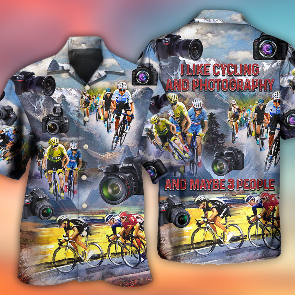 Watercolor Cycling Photography Mountain Hawaiian Shirt For Warm Weather Adventures And Everyday Comfort