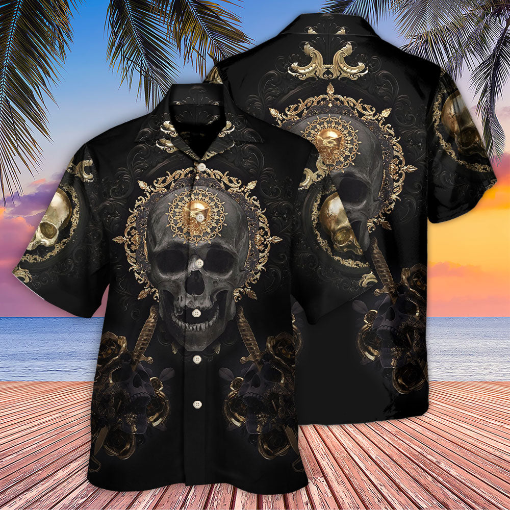 Skull Golden True King Stay Till Death Hawaiian Shirt For Resort Getaways And Comfortable Summer Activities