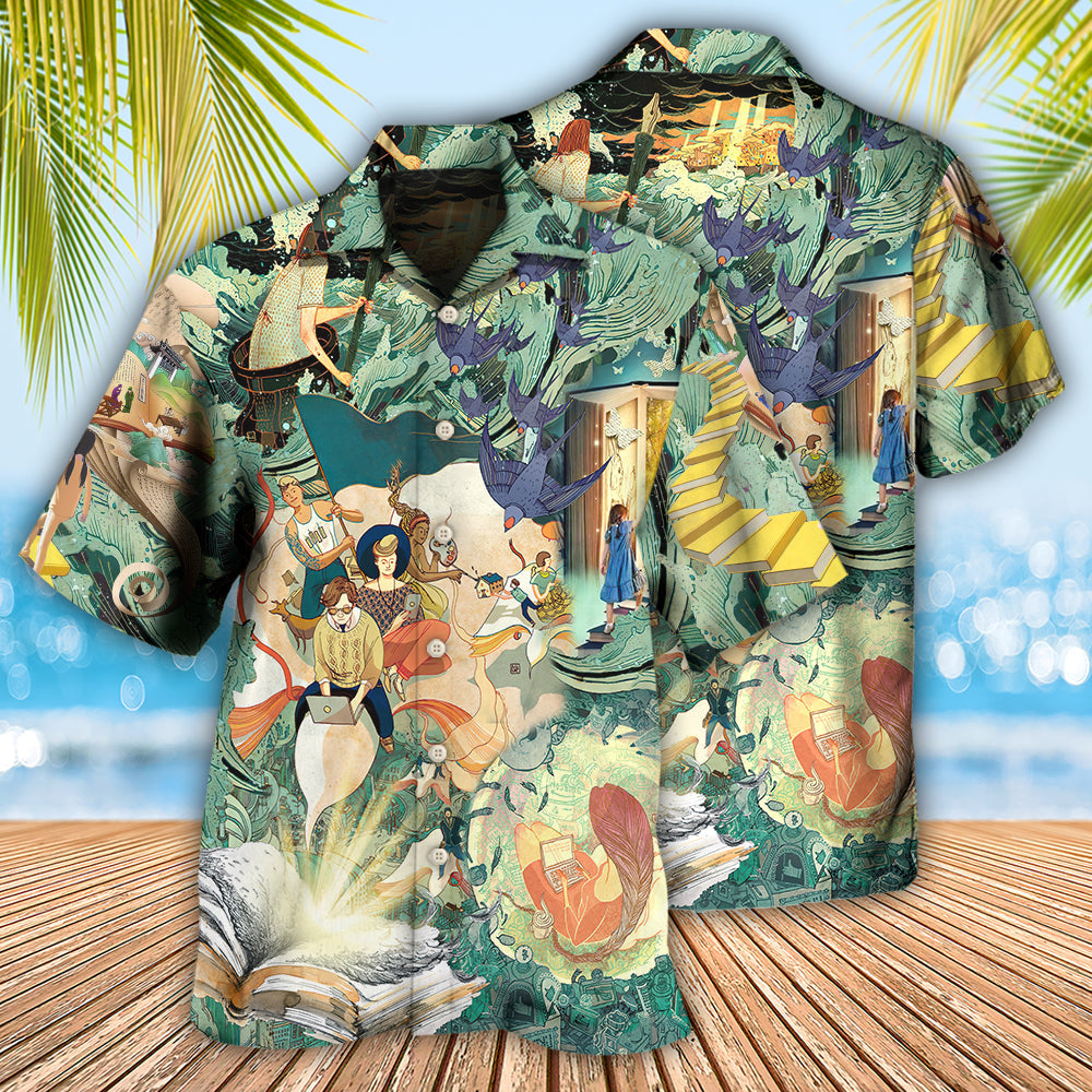 Author Inspiration Build Mind Hawaiian Shirt Relaxed Style View For Island Holidays