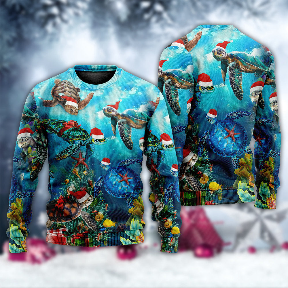 Turtle Christmas Ocean Sweater For Festive Parties Family Photos And Comfortable Seasonal Wear