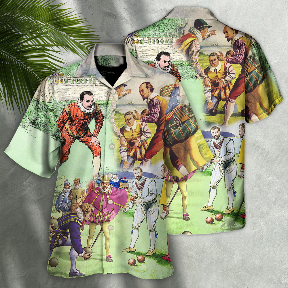 Lawn Bowling Weekend Humor Hawaiian Shirt Tropical Styling View For Weekend Trips