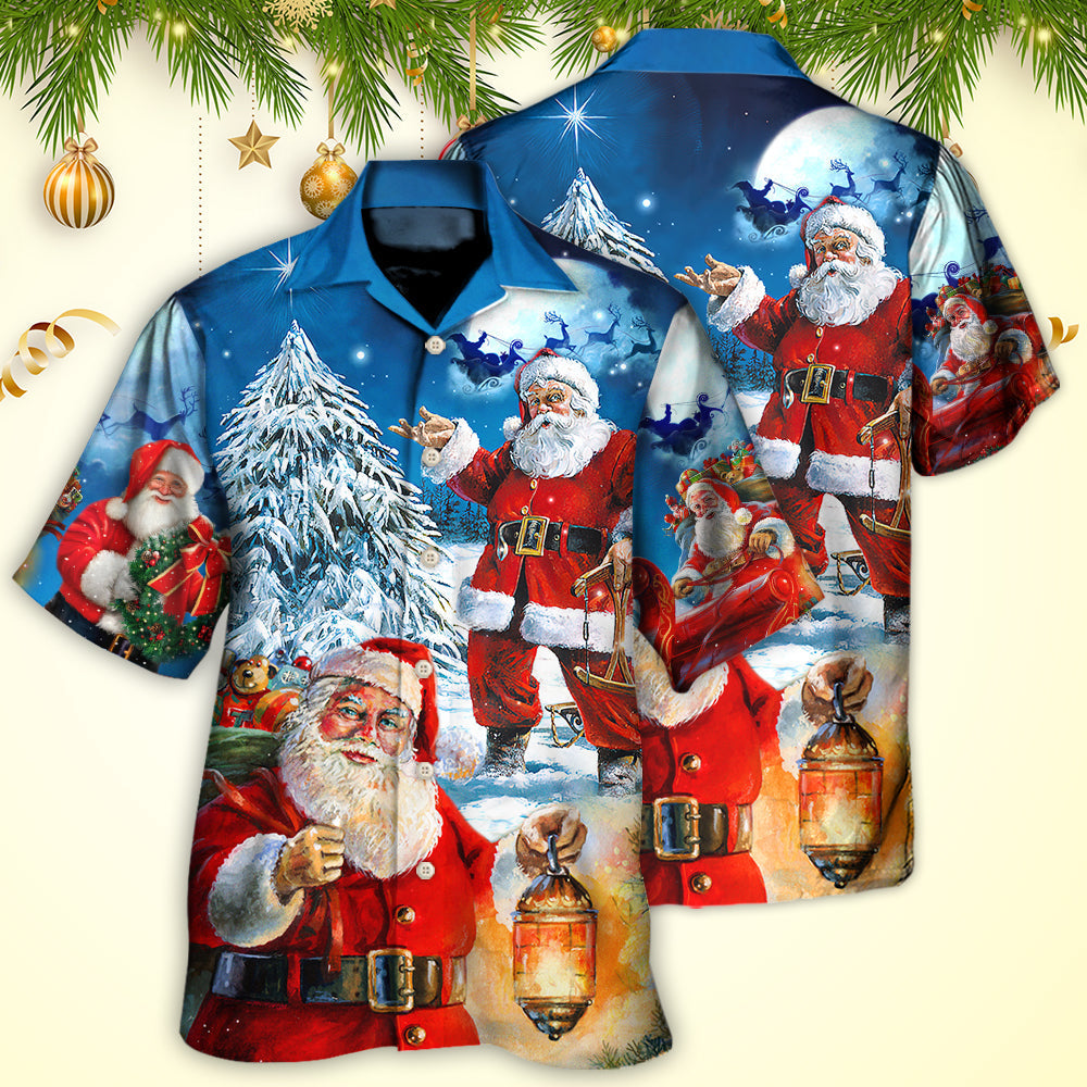 Watercolor Christmas Story Nights Hawaiian Shirt Artwork View For Coastal Escapes And Resort Style