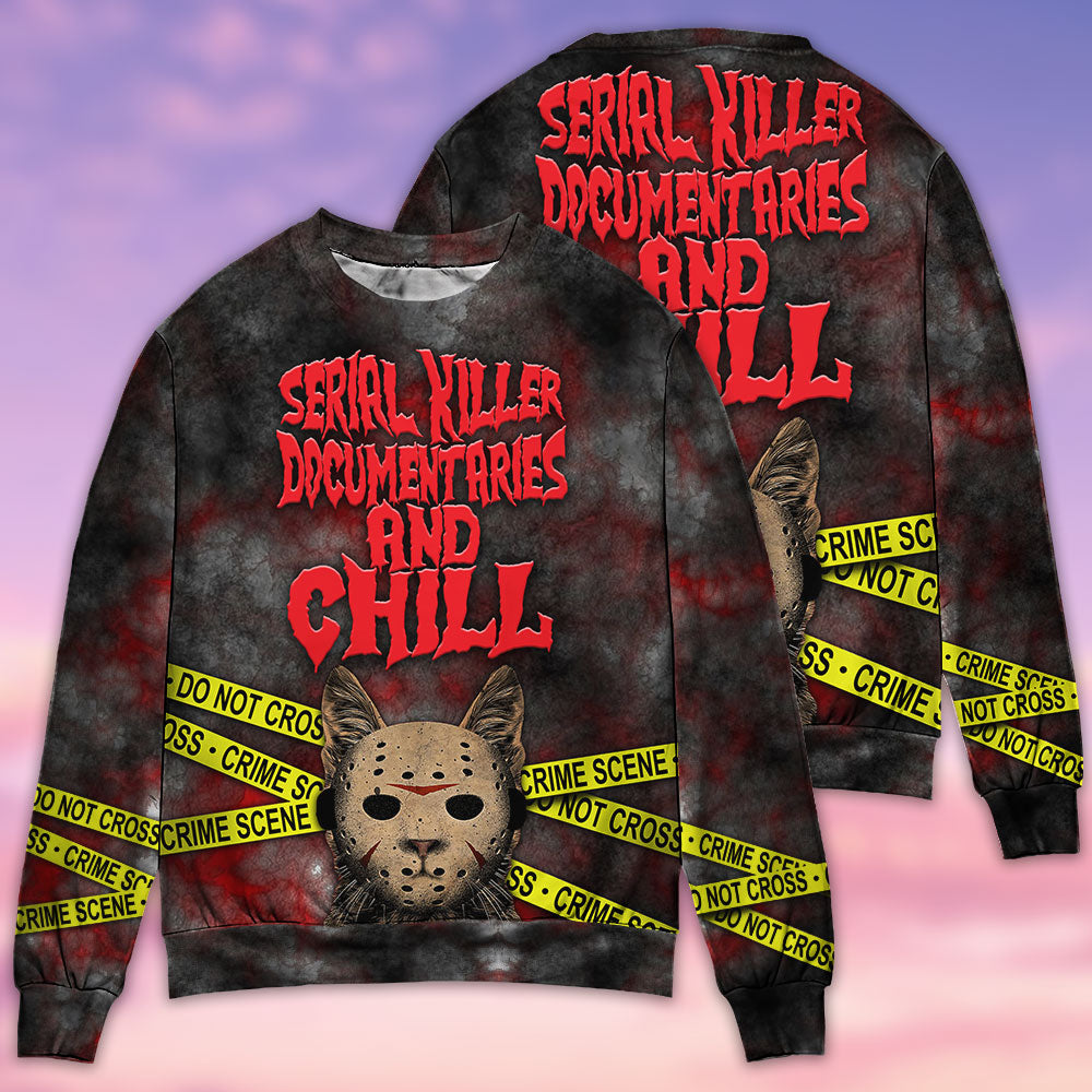Cat Serial Killer Documentaries And Chill Sweater For Animal Inspired Style Events And Comfortable Daily Wear