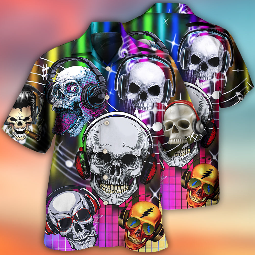 Gothic Skull Graphic Hawaiian Shirt Resort Outfit View For Resort Wear