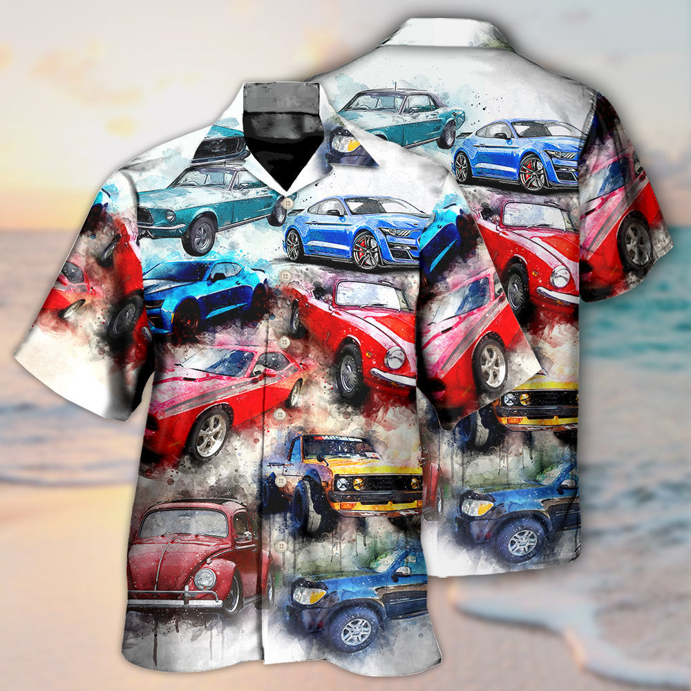 Classic Car Hawaiian Shirt All Over Print Detail For Summer Travel