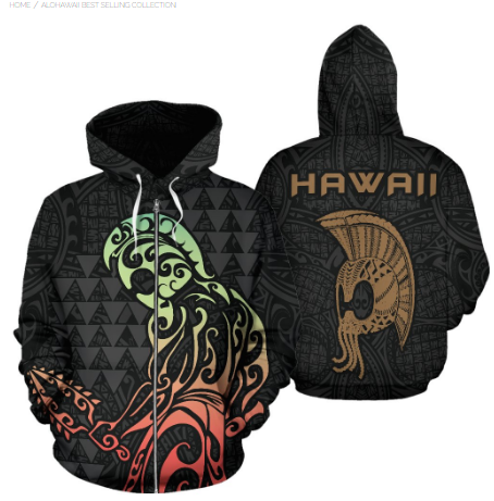 Hawaii Warrior Helmet Hoodie For Everyday Wear Outdoor Adventures And Comfortable Style