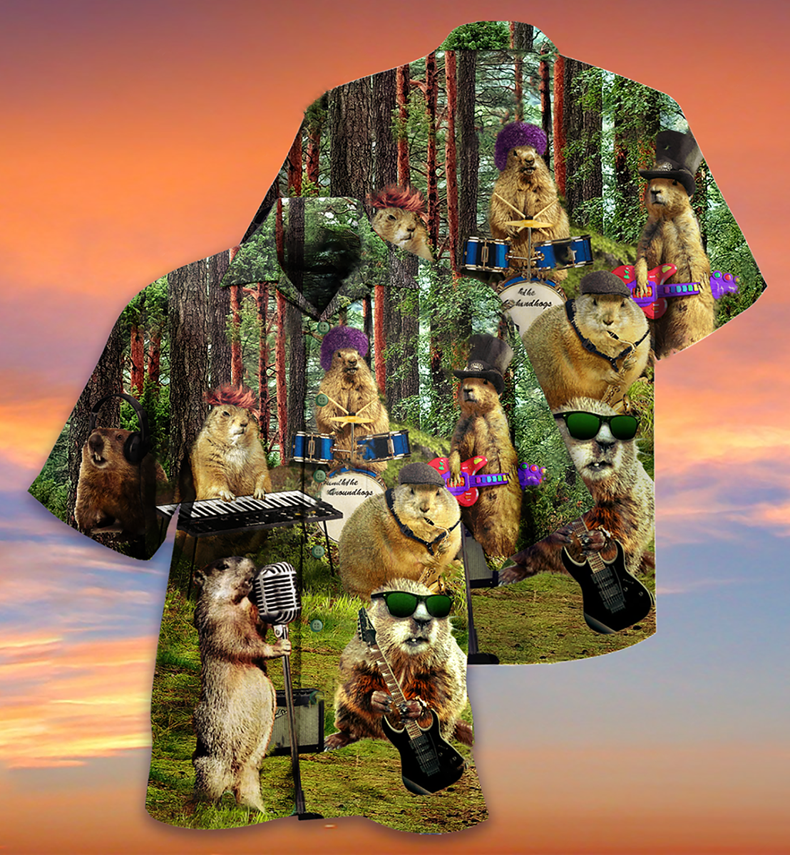 Ferret Hawaiian Shirt With Detailed Graphic For Island Vacation Beach Days And Thoughtful Gifting