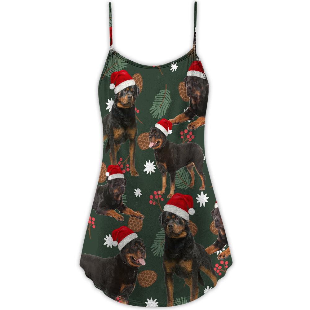 Christmas Is Better With Dog Companion – Women's Summer Sleeveless V-Neck Camisole Dress