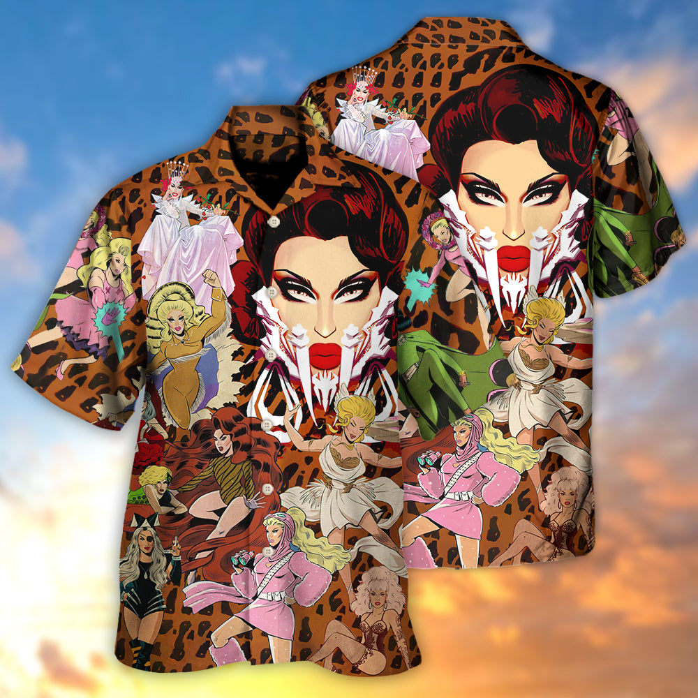 Drag Queen Hawaiian Shirt Detailed Pattern View For Thoughtful Gifting