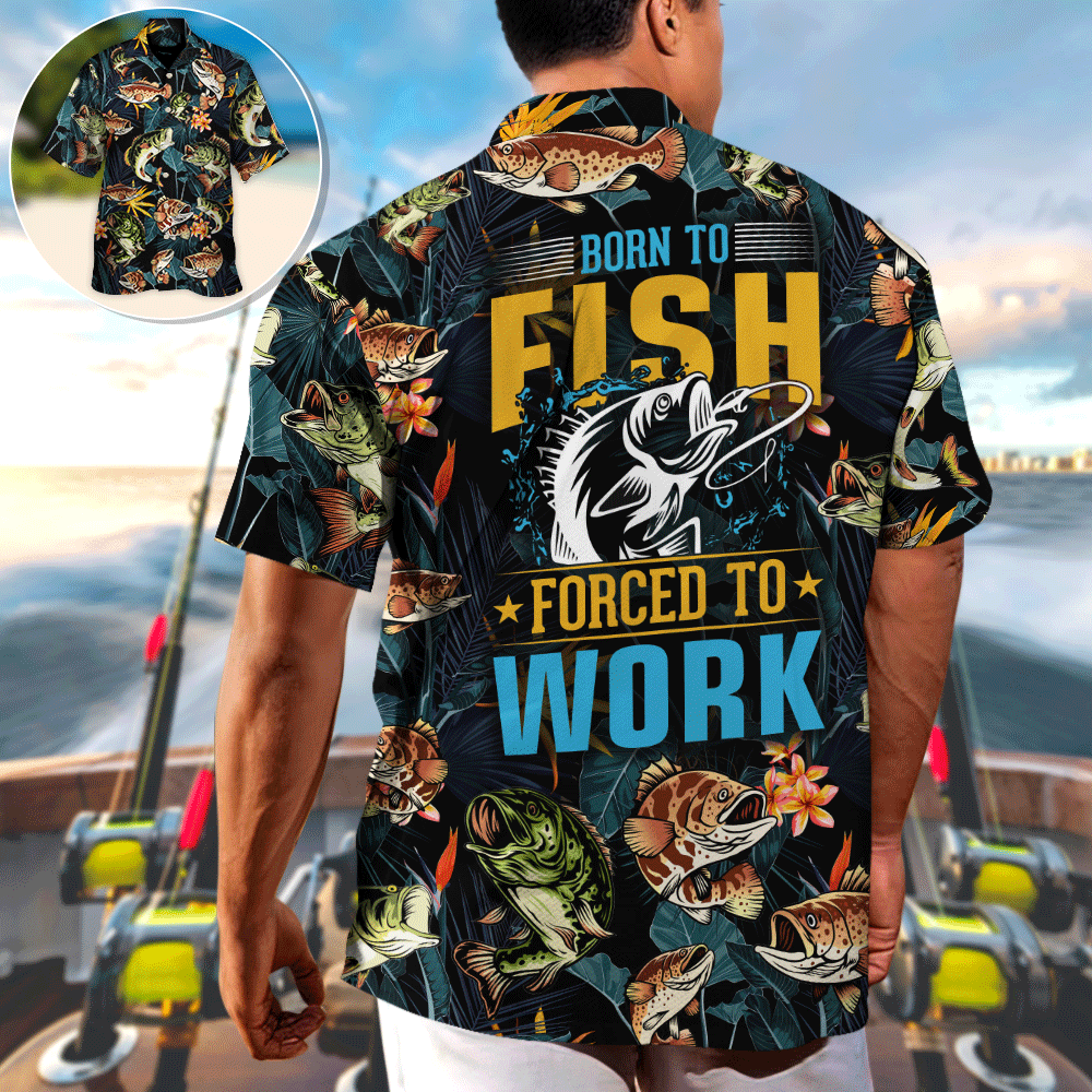 Tropical Fishing Adventure Graphic Hawaiian Shirt For Resort Trips, Coastal Parties, And Warm Weather Style