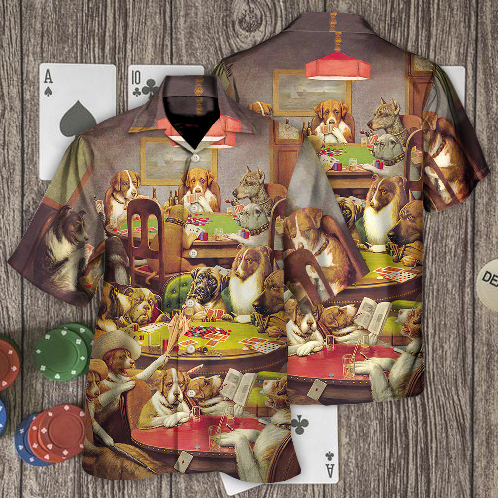 Gambling Dog Poker Hawaiian Shirt Design View For Weekend Trips