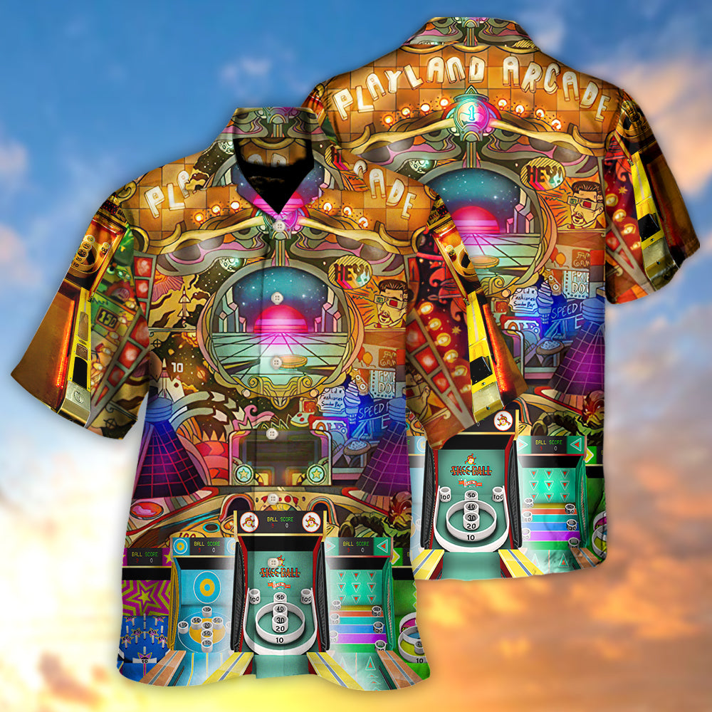 Arcade Ball Roll Game Playland Hawaiian Shirt Tropical Styling View For Thoughtful Gifting