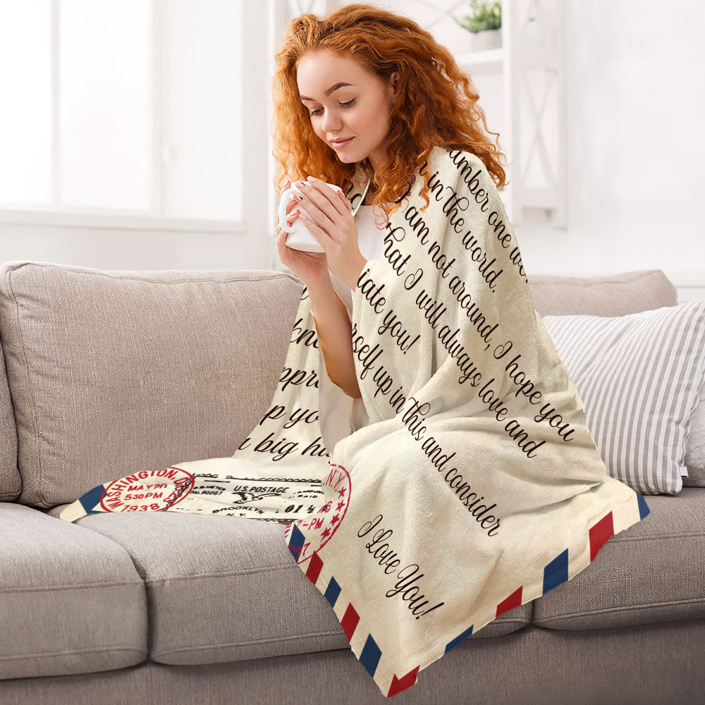 Dear Mom Love Letter Flannel Blanket For Cozy Bedroom Sofa Decor