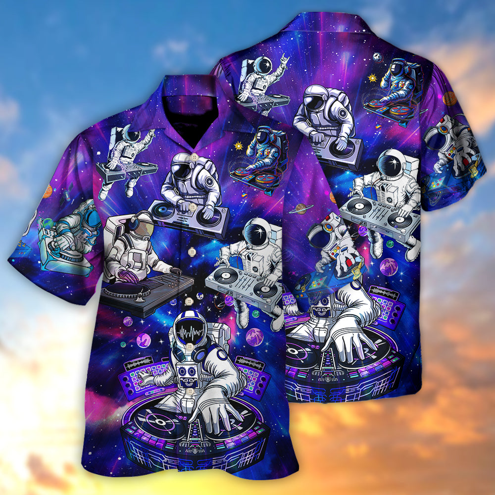 Galaxy DJ Stage Hawaiian Shirt Summer Design Detail For Beach Days