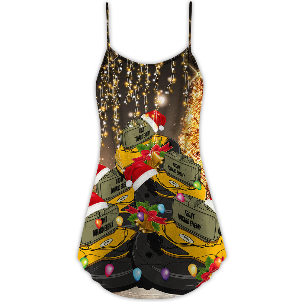 Winter Sword Neon Bright Light – Women's Summer Sleeveless V-Neck Camisole Dress