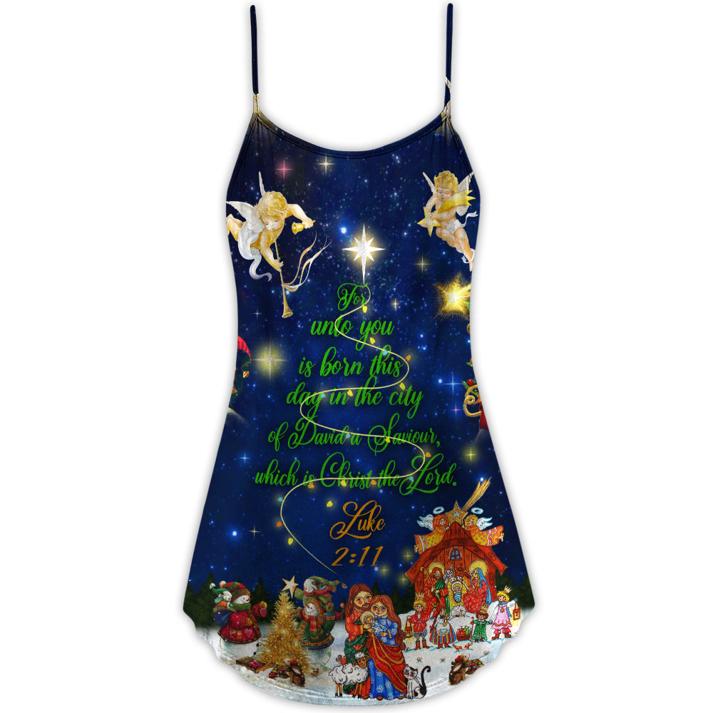 Christmas Savior Christ The Lord – Women's Summer Sleeveless V-Neck Camisole Dress
