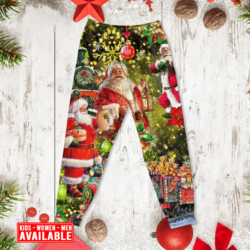 Santa Christmas Gift Delivery Long Sleeve Pajamas Set For Holiday Bedtime And Cozy Home Wear