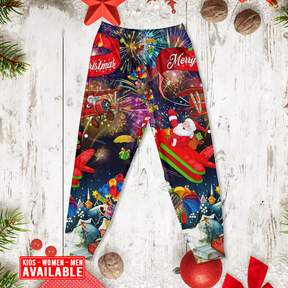Santa Spreading Christmas Joy Long Sleeve Pajamas Set For Festive Sleepovers And Family Photos