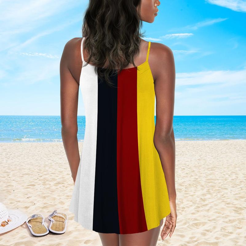 Native People Together V-Neck Sleeveless Cami Dress For Sunny Getaways And Thoughtful Gifting