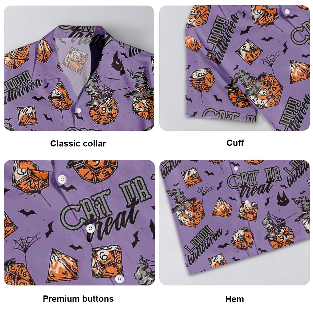 Halloween Fantasy Role Dice Hawaiian Shirt For Resort Trips, Coastal Parties, And Warm Weather Style