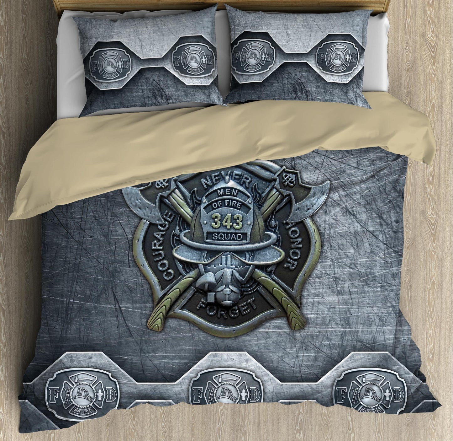 343 Firefighter Squad Bedding Cover For Firefighter Bedroom Decor