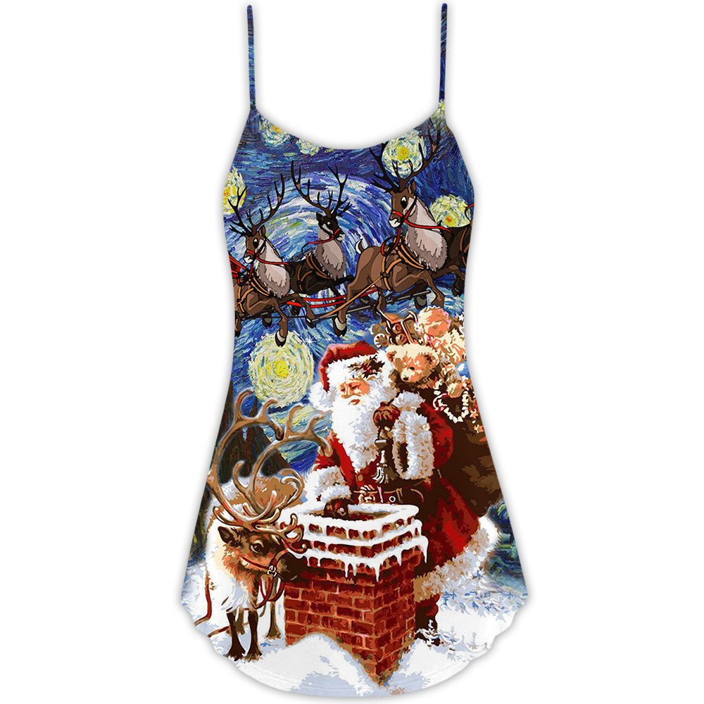 Christmas Santa Coming For You – Women's Summer Sleeveless V-Neck Camisole Dress