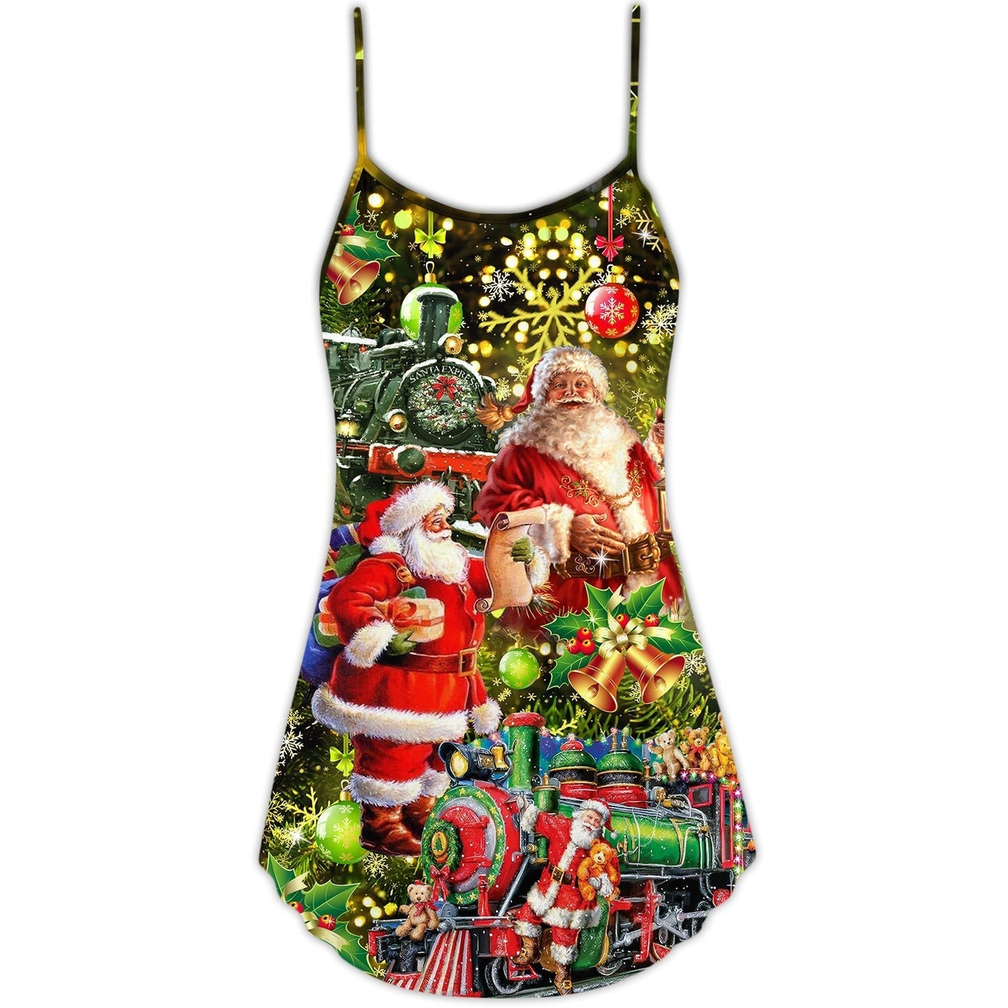 Christmas Santa Is Coming – Women's Summer Sleeveless V-Neck Camisole Dress