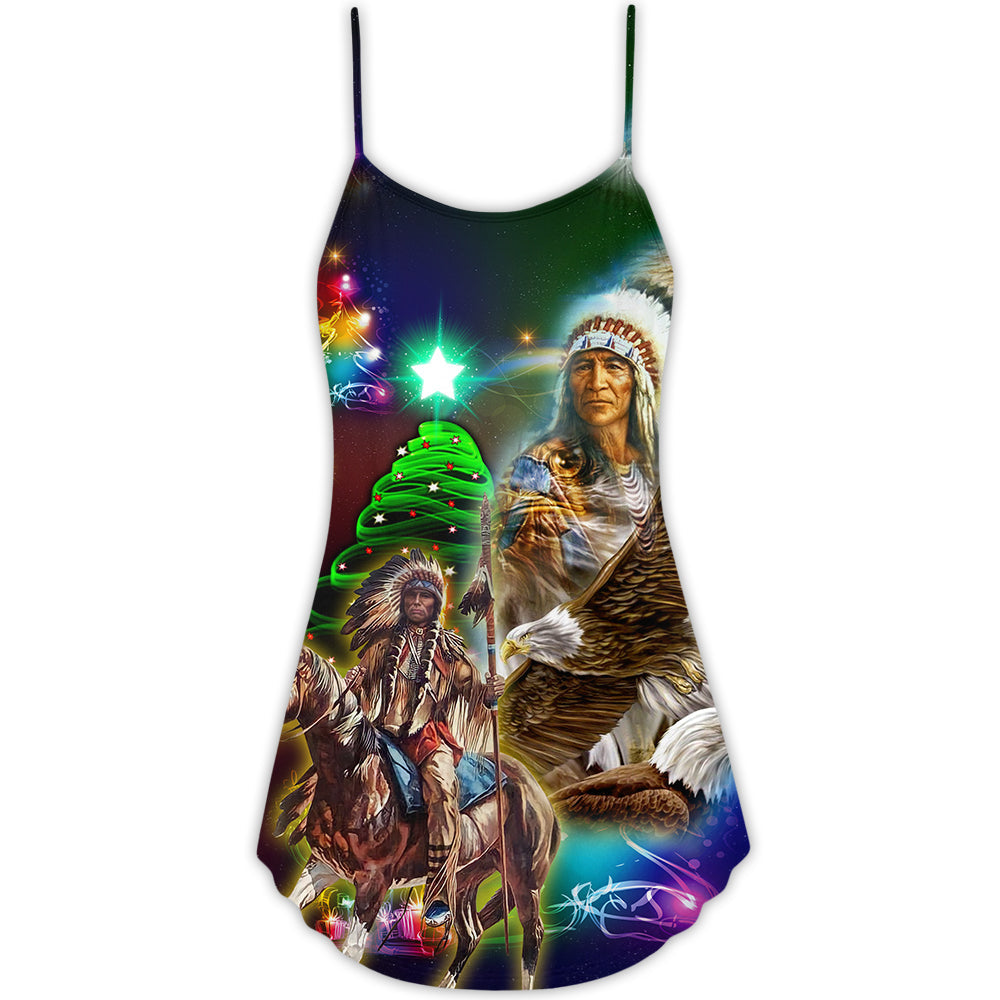 Native Elder Christmas Style – Women's Summer Sleeveless V-Neck Camisole Dress