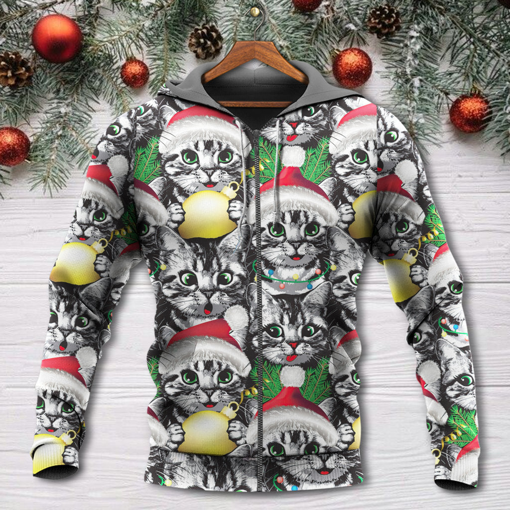 Meowy Christmas Cat Lover Hoodie For Seasonal Parties Casual Wear And Thoughtful Holiday Gifts