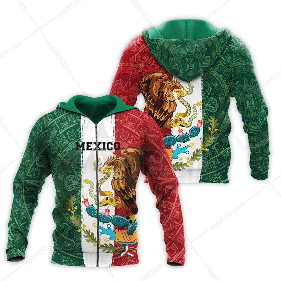Mexican Flag Pattern Hoodie For Traditional Artwork Lovers Travel And Relaxed Daily Outfits