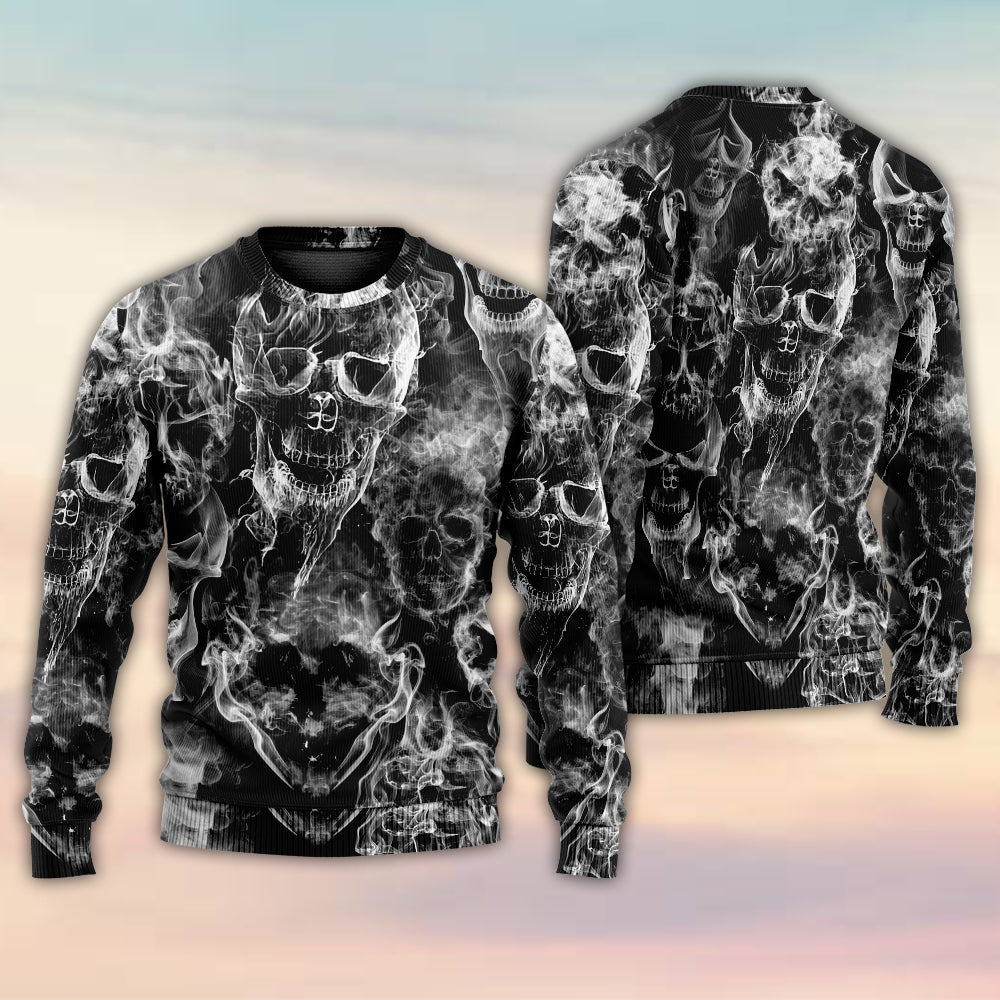Skull Smoke Dark Fantasy Sweater For Casual Wear Parties And Thoughtful Gifting