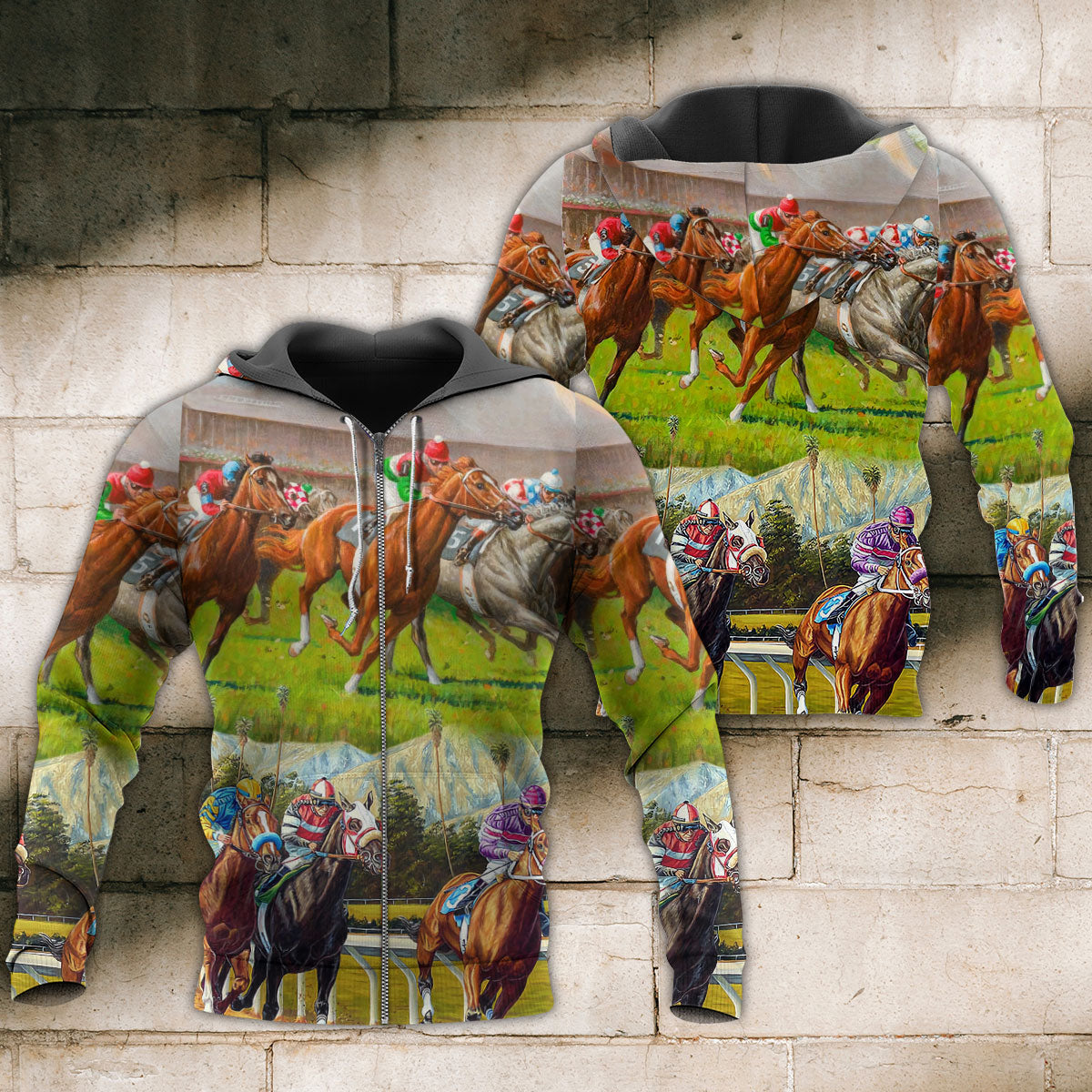 Horse Racing Look Back Hoodie For Horse Lovers Weekend Adventures And Relaxed Daily Style