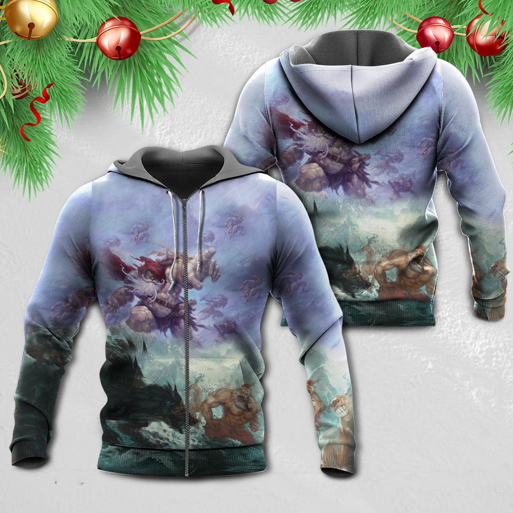 Fantasy Santa Battle Hoodie For Seasonal Parties Casual Wear And Thoughtful Holiday Gifts