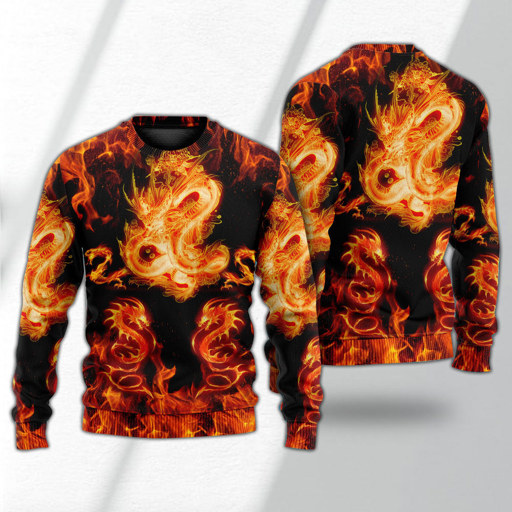 Dragon Fireball Fantasy Madness Sweater For Playful Everyday Outfits Travel And Comfortable Daily Wear