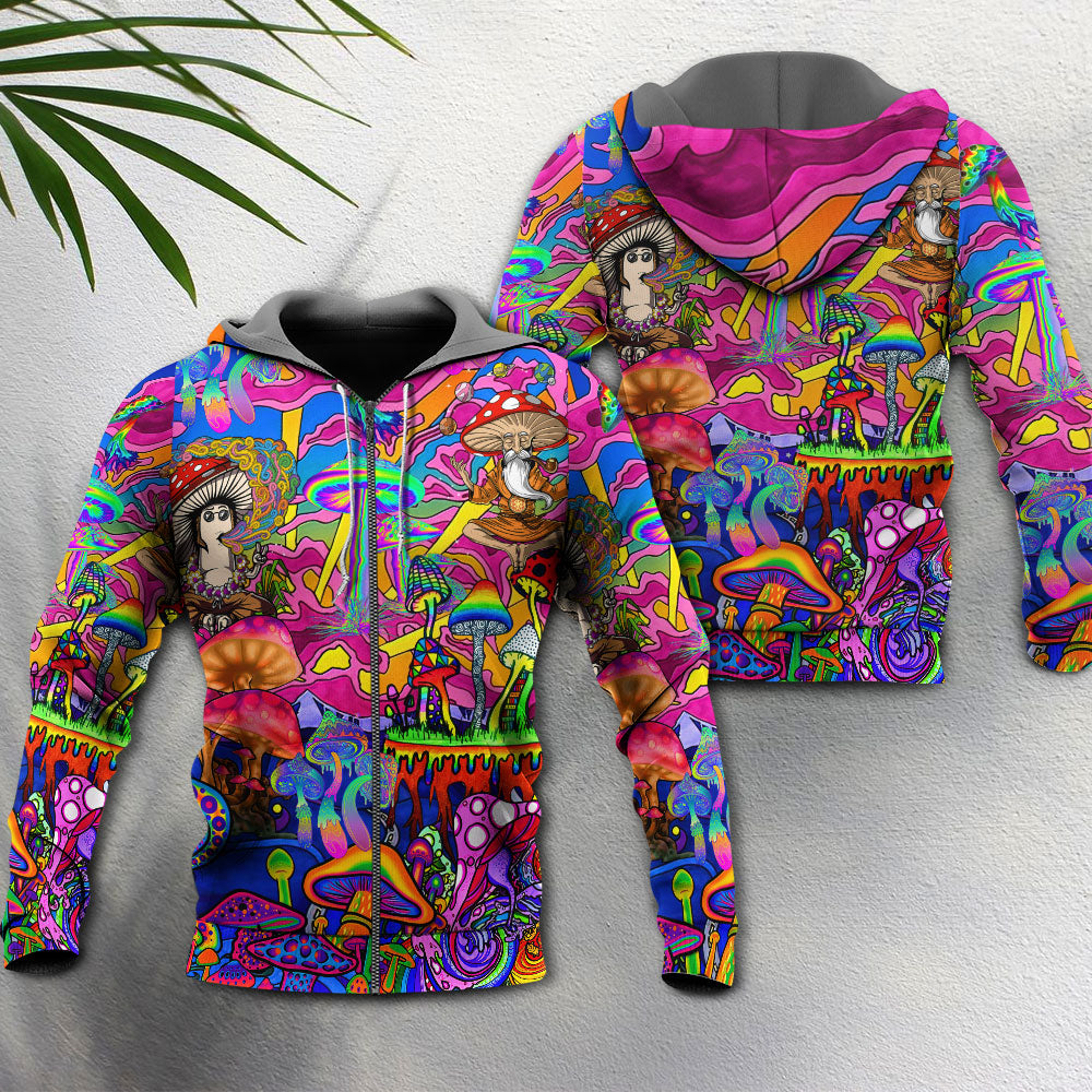 Hippie Magic Trippy Mushroom Hoodie For Free Spirited Travel Casual Wear And Comfortable Layering