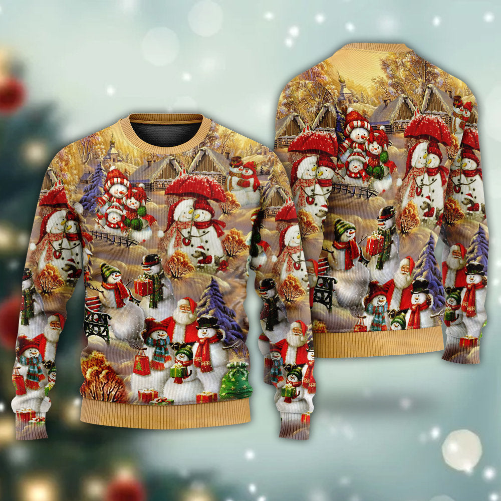 Christmas Snowman Couple Xmas Sweater For Holiday Travel Winter Outings And Cheerful Gift Giving