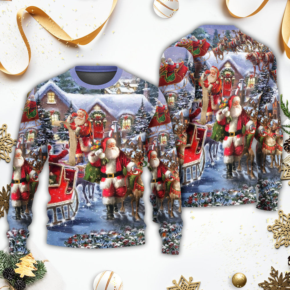 Christmas Santa Holiday Night Sweater For Holiday Travel Winter Outings And Cheerful Gift Giving