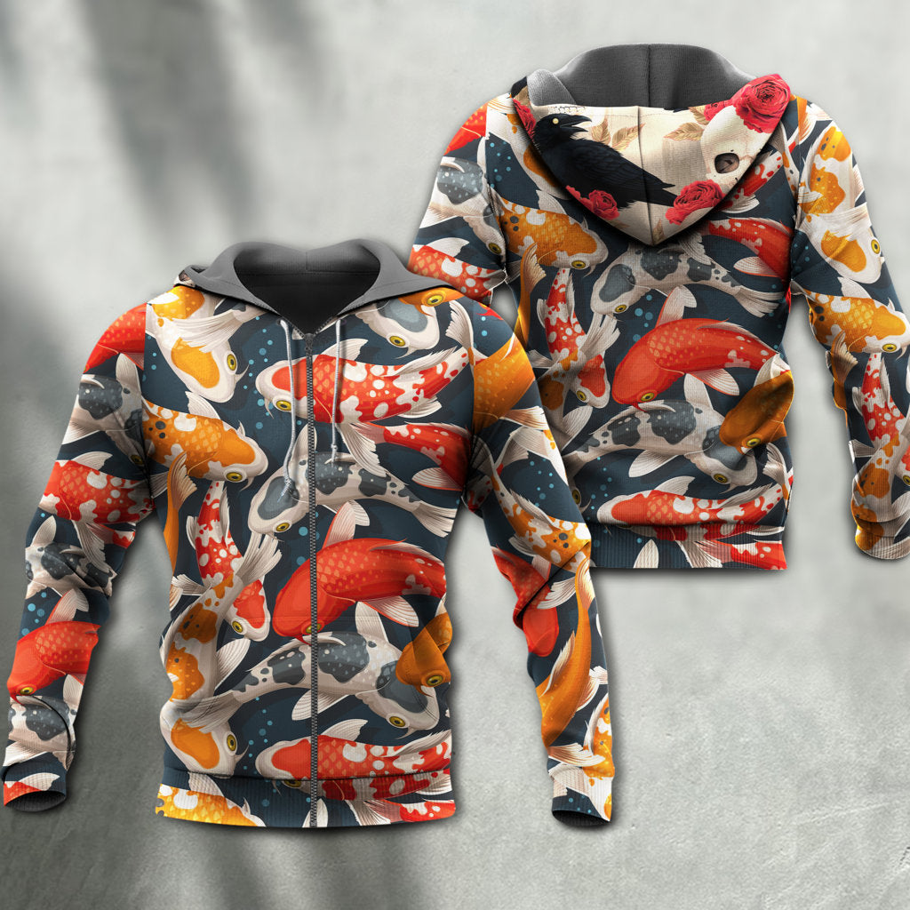 Colorful Koi Fish Hoodie For Fishing Trips Weekend Outings And Relaxed Casual Wear