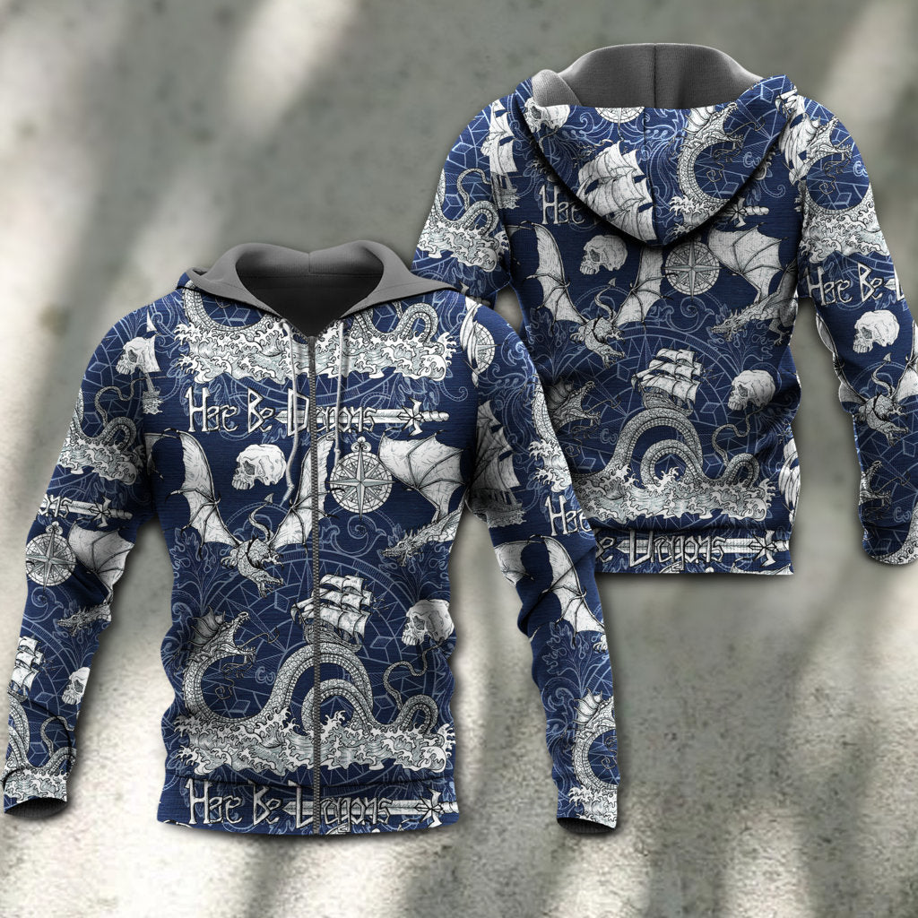 Dragon Skull Sea Life Hoodie For Coastal Travel Casual Outfits And Relaxed Daily Wear
