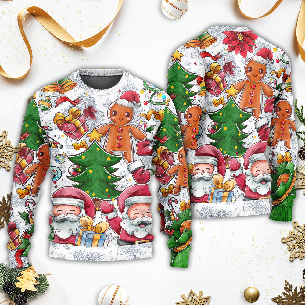 Christmas Santa Cutie Snowman Gingerbread Sweater For Holiday Travel Winter Outings And Cheerful Gift Giving