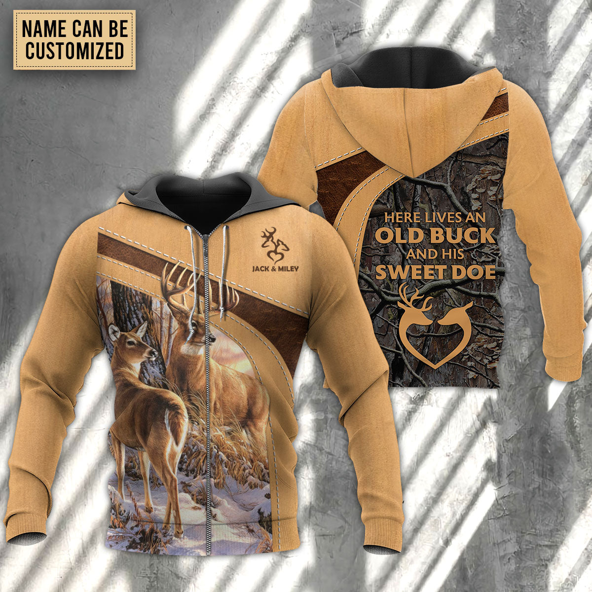 Old Buck Sweet Doe Personalized Hoodie For Travel Days Outdoor Events And Thoughtful Gifts